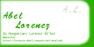 abel lorencz business card